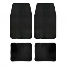 Set 4 Tappeti in gomma universali nero tagliabili TAG01